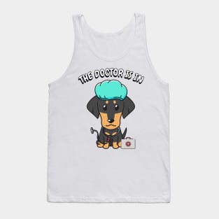 Cute dachshund dog is a doctor Tank Top